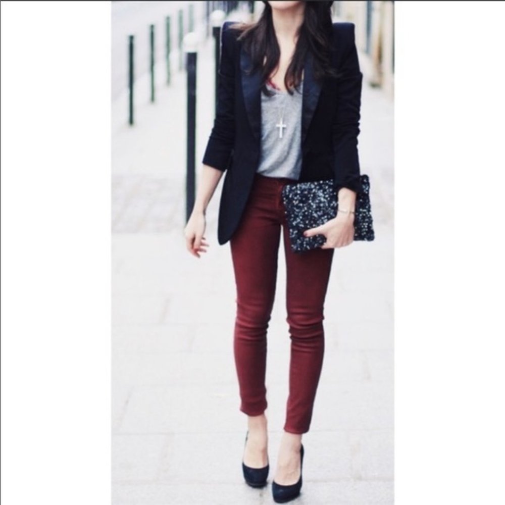 Zara Trafaluc cranberry jeans (335)🦋